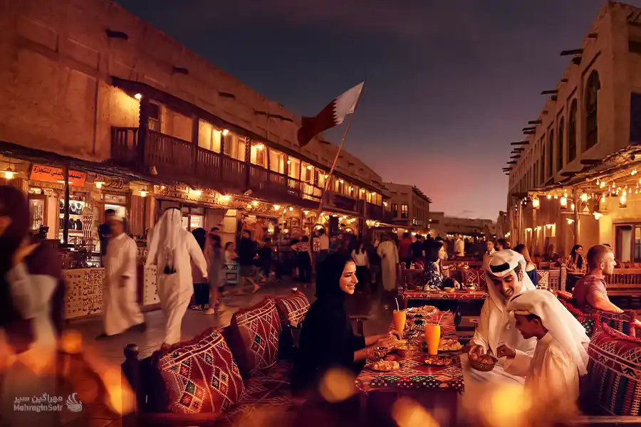 مردم در بازار واقف قطر