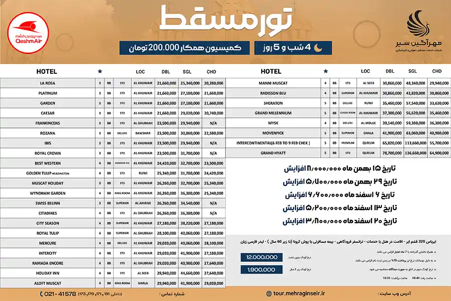 تور 5 روزه عمان