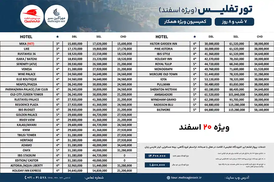 اطلاعات تور 7 شب و 8 روز گرجستان 